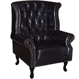 Πολυθρόνα-Μπερζέρα T.Chesterfield Polina Hm0053.01 PU Σκούρο Καφέ 83x75x107 cm. Τεχνόδερμα