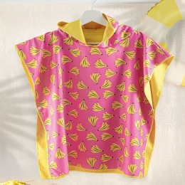 Πόντσο Παιδικό Bananas Με Κουκούλα Και Κουμπιά Pink Ρυθμός