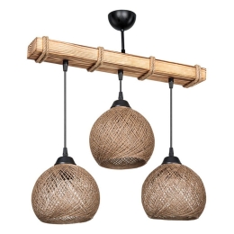 Φωτιστικό Οροφής - Ράγα Fiona 147-000111 Ε27 50x18x63cm Walnut-Beige