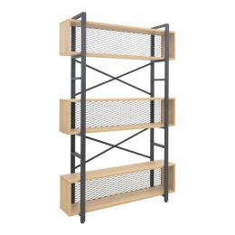 Βιβλιοθήκη Fifer 197-000291 120x28x185cm Black-Oak