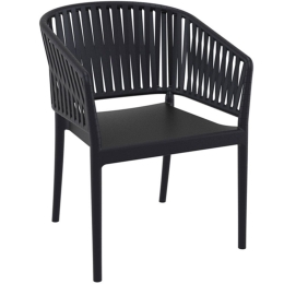 Πολυθρόνα Portofino 20.0872 58x58x80cm Black Siesta