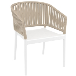 Πολυθρόνα Portofino 20.0876 58x58x80cm White-Taupe Siesta