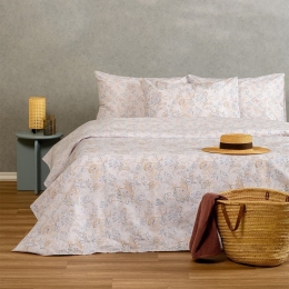 Παπλωματοθήκη Aisha Blue Melinen Μονό 165x245cm 100% Βαμβάκι