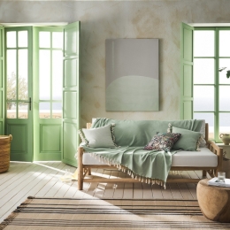 Ριχτάρι Kianga 226/18 Bean Green Gofis Home Πολυθρόνα 180x180cm 100% Βαμβάκι