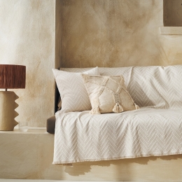 Ριχτάρι Ori 401/06 Natural Beige Gofis Home Διθέσιο 180x250cm Βαμβάκι-Πολυέστερ