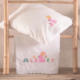 Σεντόνια Βρεφικά Miffy (Σετ 3τμχ) Pink Ρυθμός Κούνιας 105x160cm 100% Βαμβάκι