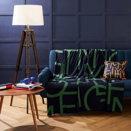 Κουβέρτα Καναπέ Logomania Green Tommy Hilfiger 130X170 130x170cm 100% Βαμβάκι