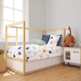Παπλωματοθήκη Βρεφική Rainbow 574 White-Blue DimCol 120x160cm 100% Βαμβάκι