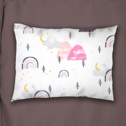 Μαξιλαροθήκη Παιδική Rainbow 575 White-Pink DimCol 35X45 35x45cm 100% Βαμβάκι