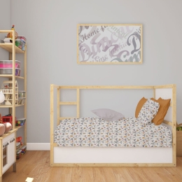 Σεντόνι Βρεφικό Fox 527 Grey DimCol Λίκνου 80x110cm 100% Βαμβάκι