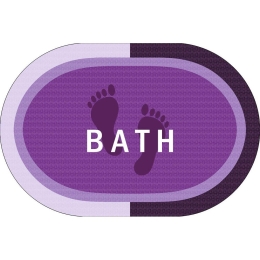 Πατάκι Μπάνιου Bath Αντιολισθητικό Oval Lilac DimCol 50X70 Πολυέστερ