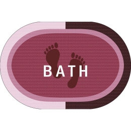 Πατάκι Μπάνιου Bath Αντιολισθητικό Oval Rotten Apple DimCol 50X70 Πολυέστερ