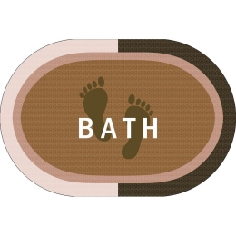 Πατάκι Μπάνιου Bath Αντιολισθητικό Oval Beige DimCol 50X70 Πολυέστερ