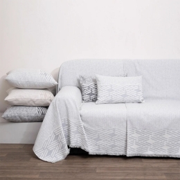 Ριχτάρι 1568 Grey Anna Riska Armchair 180x180cm 100% Βαμβάκι