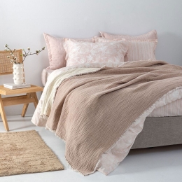 Κουβέρτα Mous Beige Palamaiki Υπέρδιπλo 250x240cm 100% Βαμβάκι