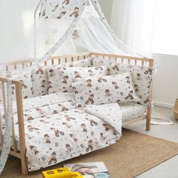 Κουβερλί Βρεφικό Pinocchio White-Beige Vesta Home 120x160cm 100% Βαμβάκι