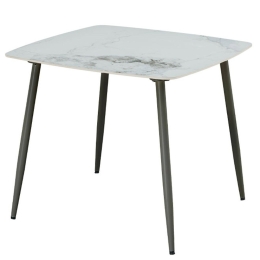 Τραπέζι Quadro 02-0671 90x90x77 Black-White