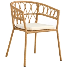Πολυθρόνα Στοιβαζόμενη Surabaya 22-0299 59x56x77.5cm Natural-White