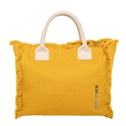 Τσάντα Ώμου Caribbean 40x35x20cm Mustard - Ammos Feel & Touch