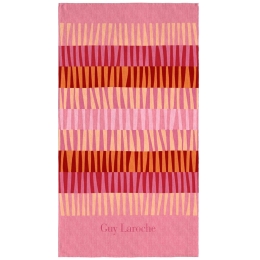 Πετσέτα Θαλάσσης Velour Printed 2504 03 Pink-Red Guy Laroche Θαλάσσης 100x175cm Βαμβάκι-Πολυέστερ