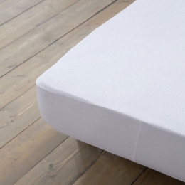 Επίστρωμα Abbraccio Terry White Nima Μονό 100x230cm Βαμβάκι-Πολυέστερ