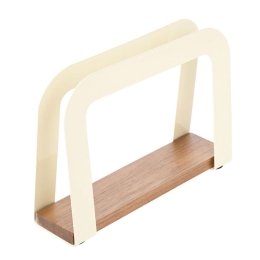 Χαρτοπετσετοθήκη Όρθια Μεταλλική Allure 01-24789 12x4,5x12cm Ivory Estia Μέταλλο,Ξύλο