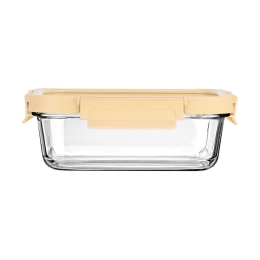 Φαγητοδοχείο Γυάλινο Click&Seal 01-26462 1050ml 21,6x16,5x7,4cm Ivory-Clear Estia Πλαστικό, Γυαλί