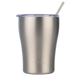 Ποτήρι - Θερμός Με Καλαμάκι Steel Flow Save The Aegean 01-31855 350ml Silver Estia