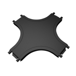 Σύνδεσμος Μαγνητικής Ράγας Bisqit VK/04483/B/CON 40V Ultra Slim IP20 Σταυρός 11x2.5cm Black VKLed