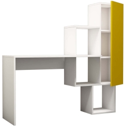 Γραφείο Acelya 845HCT3801 145x45x141,5cm White-Yellow