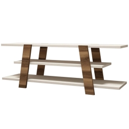 Έπιπλο Τηλεόρασης Flower 845HCT3039 120x33,6x42cm Walnut-Cream