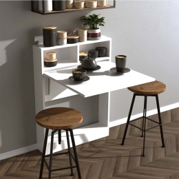 Τραπέζι Πτυσσόμενο Bracked 793ELG3802 70x71x96cm White Μοριοσανίδα, Μελαμίνη