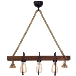 Φωτιστικό Οροφής - Ράγα Demir 806ALD1478 60x10x70cm 3xE27 40W Walnut Opviq