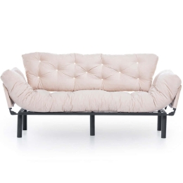 Καναπές - Κρεβάτι Τριθέσιος Nitta 859FTN1360 185x70x85cm Cream