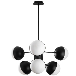 Φωτιστικό Οροφής Karsor 584TTM1256 64x64x79cm 6xE27 40W Black-White Opviq