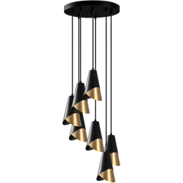 Φωτιστικό Οροφής Pacman 584TTM1396 48x48x119cm 5xE27 40W Black-Gold Opviq