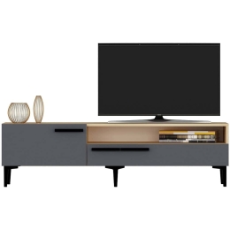 Έπιπλο Tηλεόρασης Zera 475OLV1104 150x35x50cm Oak-Anthracite