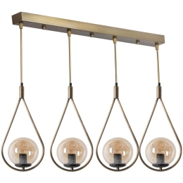 Φωτιστικό Οροφής - Ράγα Damla 846STL2858 65x20x80cm 4xE27 40W Gold Opviq