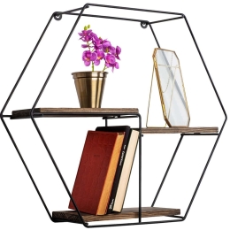 Ραφιέρα Τοίχου Narcissus 491CRT1104 60x15x60cm Walnut-Black
