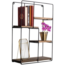 Ραφιέρα Τοίχου Lotus 491CRT1106 40x15x60cm Walnut-Black