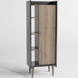 Βιβλιοθήκη Lagomood Ruby 492LGM1128 50x30x140cm Walnut-Anthracite