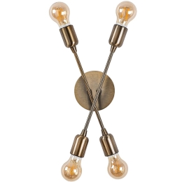 Φωτιστικό Τοίχου - Απλίκα Fleur 584TTM1977 17x8x40cm 4xE27 40W Gold Opviq