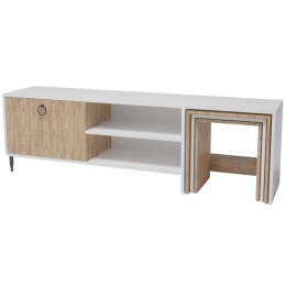 Έπιπλο Tηλεόρασης Με Ζιγκόν Tanay 285LCV1148 180x40x55cm Oak-White