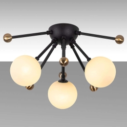 Φωτιστικό Οροφής - Πλαφονιέρα Roze 942FLG1323 40x40x23cm 3xG9 10W Black-Gold Opviq
