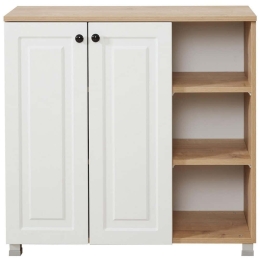 Ντουλάπι Tuvalle 230TVL1502 90x37x85cm Oak-White Μοριοσανίδα, Μελαμίνη