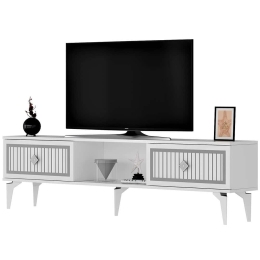 Έπιπλο Τηλεόρασης Nil 475OLV2640 150x29,6x44,6cm White-Silver