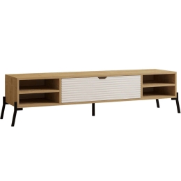 Έπιπλο Τηλεόρασης Santa 835PUQ3082 160x40x36cm Oak-White