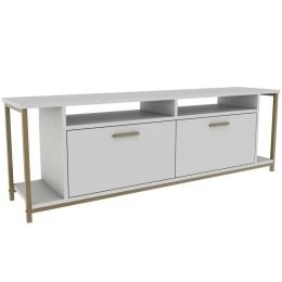Έπιπλο Τηλεόρασης Omar 322RTC2162 160x35x50,8cm White-Gold