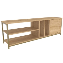 Έπιπλο Tηλεόρασης Oneida 322RTC2283 140x35,3x50,8cm Gold-Oak