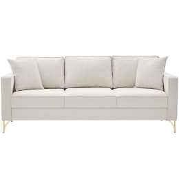 Καναπές Τριθέσιος Berlin 825BLC2797 220x91x83cm Cream-Gold